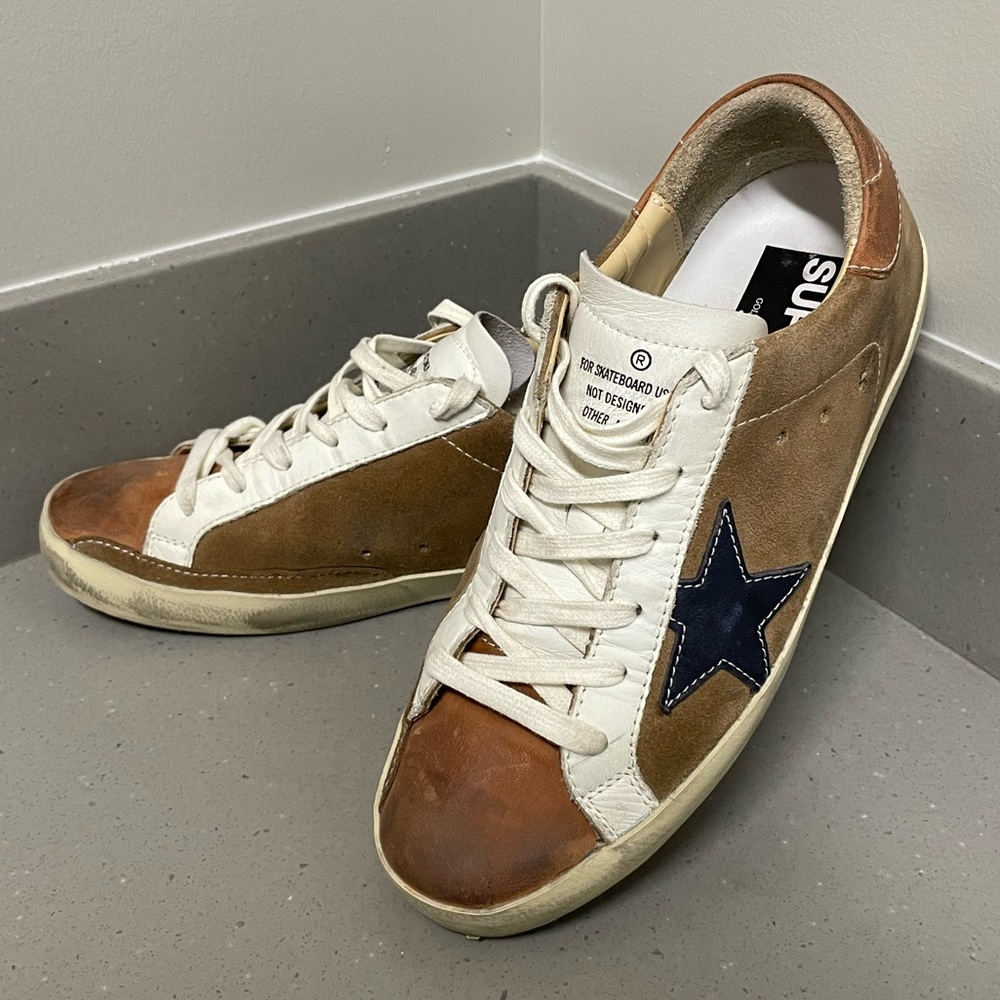 *SOLD* Golden Goose Brown Suede Superstar with Navy Star 38
